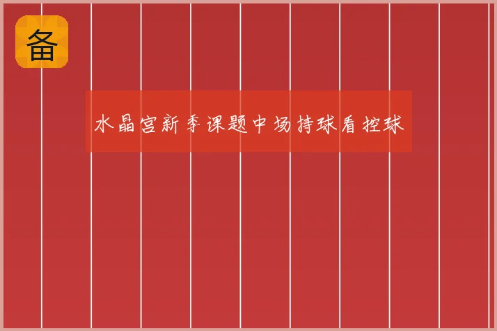 水晶宫新季课题中场持球看控球